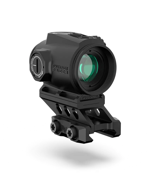 Swampfox Optics RMPS120RB Raider Micro Prism Black 1x 20mm Tube 6 MOA Green Dot Reticle Red Laser