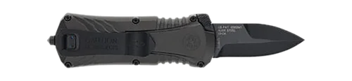 M&P Accessories 1219171 M&P  Compact 1.90" OTF Plain Black Oxide Stainless Steel Blade, Gray/Black Aluminum Handle