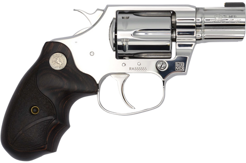 Colt Mfg COBRASS2BB Cobra Bright 38 Special +P 6 Shot 2" Mirror Polished Stainless Steel Barrel, Cylinder Mirror & Frame, Black Hogue Rubber w/Finger Grooves Grip