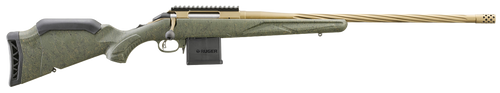 Ruger 46936 American Predator Gen II Full Size 350 Legend 5+1 22" Burnt Bronze Cerakote Threaded Barrel, Picatinny Rail Steel Receiver, Green Splatter Adjustable Synthetic Stock