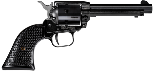 Heritage Mfg RR22MB4PG Rough Rider  22 LR/22 WMR 6 Shot, 4.75" Black Steel Barrel, Black Cerakote Zinc Alloy Frame, Black Cerakote Cylinder, Black Polymer Grip, Hammer/Thumb Safety, Exposed Hammer