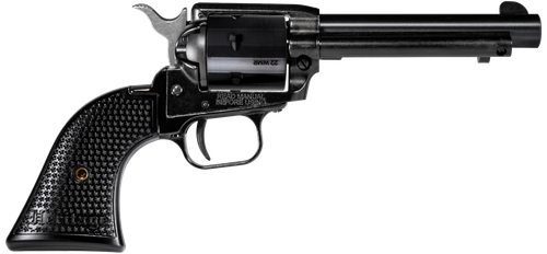 Heritage Mfg RR22MB4PG Rough Rider  22 LR/22 WMR 6 Shot, 4.75" Black Steel Barrel, Black Cerakote Zinc Alloy Frame, Black Cerakote Cylinder, Black Polymer Grip, Hammer/Thumb Safety, Exposed Hammer