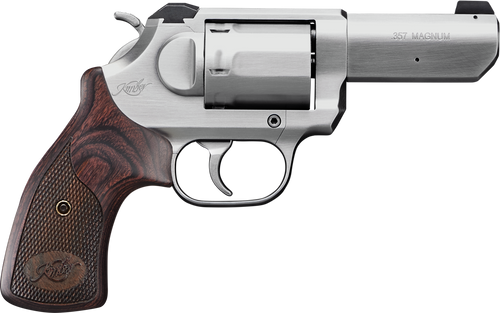 Kimber Mfg, Inc 3400016 K6S  DA/SA 357 Mag 6 Shot 3" Brushed Stainless Steel Barrel & Cylinder, Brushed Stainless Steel Frame, Diamond Checkering Grip, Exposed Hammer