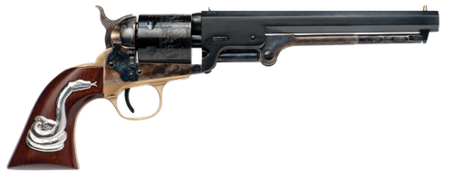 Cimarron CA9081SS101 Man With No Name Conversion Hollywood Series 38 Long Colt 6rd 7.50" Blued Steel Barrel & Cylinder Color Case Hardened Steel Frame with Walnut Grip with Integrated Snake