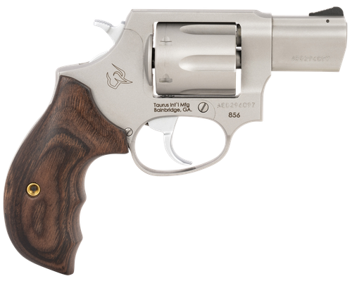 Taurus 2-856029SW 856 Defender Small 38 Special +P 6 Shot 2" Matte Stainless Steel Barrel, Cylinder & Frame, Walnut Grip, Transfer Bar Safety, Exposed Hammer