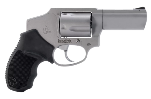 Taurus 2-650139 650  Small 357 Mag 38/Special +P 5 Shot 3"  Stainless Steel Barrel, Cylinder & Frame, Black Rubber Grip, Transfer Bar Safety, Concealed Hammer