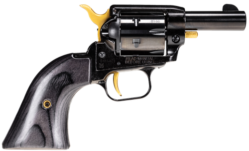 Heritage Mfg BK22B2-GLD Barkeep  22 LR 6 Shot, 2.68" Black Oxide Steel Barrel, Black Oxide w/Gold Controls Zinc Alloy Frame, Black Oxide Cylinder, Black Laminate Grip, Manual Safety, Exposed Hammer