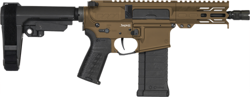 CMMG 54A3B0FMB Banshee MK4 5.7x28mm 40+1 5" Black Nitride Medium Taper Threaded Barrel, M-LOK Handguards Midnight Bronze Cerakote Aluminum, Picatinny Rail Receiver, CMMG Zeroed Grips