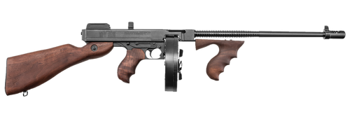 Thompson T1D 1927A-1 Deluxe 45 ACP Caliber with 16.50" Barrel, 10+1 Capacity (Drum), Blued Metal Finish, American Walnut Stock Wood Grip Right Hand