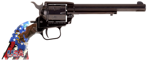 Heritage Mfg RR22B6US08 Rough Rider  22 LR 6rd 6.50" Black Oxide Alloy Steel Barrel & Cylinder, Black Oxide Zinc Alloy Frame, USA Eagle Polymer Grip, Manual Safety, Exposed Hammer