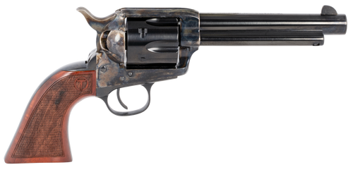Taylors & Company 550811 Smoke Wagon  357 Mag Caliber with 5.50" Blued Finish Barrel, 6rd Capacity Blued Finish Cylinder, Color Case Hardened Finish Steel Frame & Checkered Walnut Grip