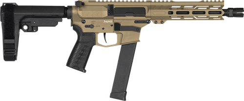 CMMG 10A570FCT Banshee MK10 10mm Auto 15+1 8" Black Nitride Threaded Barrel, M-LOK Handguards, Coyote Tan Cerakote Aluminum Picatinny Rail Receiver, Black CMMG Zeroed Grips, Glock Compatible