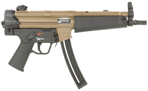 HK 81000630 MP5  Sports South Exclusive 22 LR 10+1 8.50" Barrel, Exclusive Flat Dark Earth Finish, No Stock (Sling Mount), Black Polymer Grip, Adjustable Rear Sight, Manual Safety