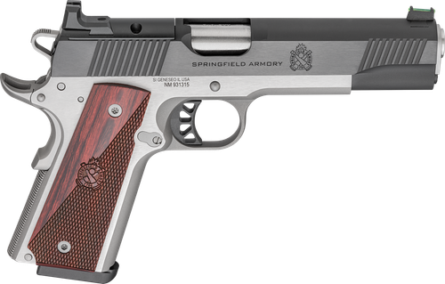 Springfield Armory PX9119LAOS 1911 Ronin 9mm 9+1 5" Stainless Steel Barrel Optic Ready Blued Slide Crossed Cannons Checkered Grip