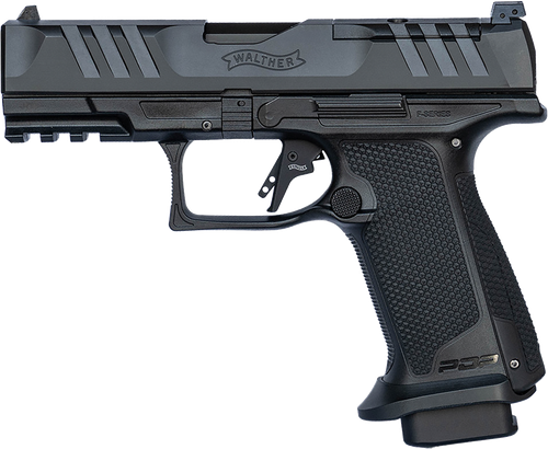 Walther Arms 4796040 PDP F-Series Pro 9mm Luger 18+1 4" Black Steel Barrel, Black Serrated/Optic Ready Steel Slide, Black Polymer Frame w/Picatinny Rail, Medium Backstrap Grip
