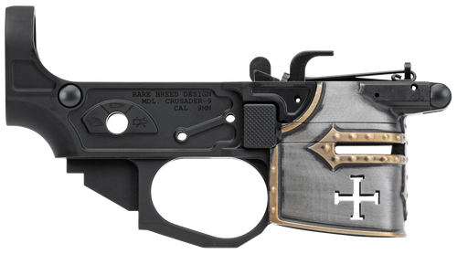 Spikes Tactical STLB960PCH Rare Breed Crusader  9mm Luger, Black Anodized Aluminum  with Painted Front for AR-Platform
