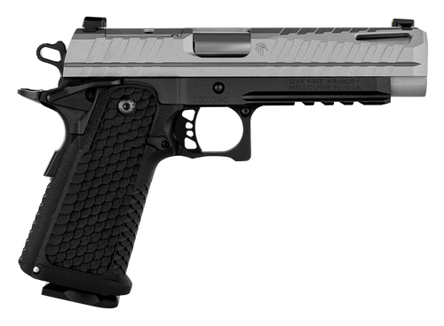 Live Free Armory LFAPF812076 Apollo 11  9mm 17+1 4.15" 416 Stainless Steel Slide Elite Gray Cerakote Black Polymer Grip