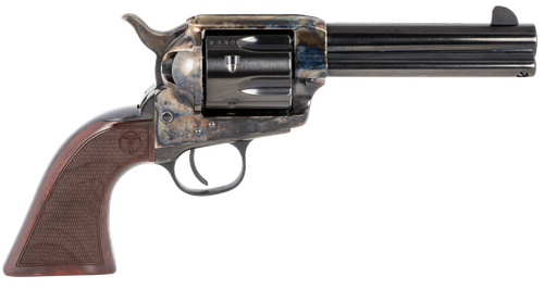 Taylors & Company 550812 Smoke Wagon  45 Colt (LC) Caliber with 4.75" Blued Finish Barrel, 6rd Capacity Blued Finish Cylinder, Color Case Hardened Finish Steel Frame & Checkered Walnut Grip