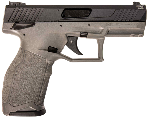 Taurus 1-TX22141G TX22  Full Size Frame 22 LR 16+1 4.10" Matte Black Threaded Barrel, Matte Black Serrated Slide, Gray Polymer Frame w/Picatinny Rail, Textured Grip