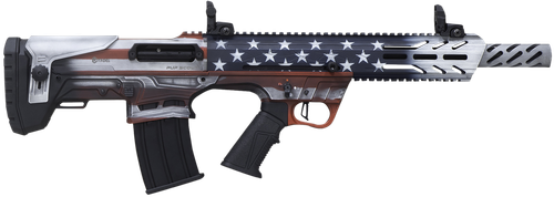 Citadel FRPS1218USA Pup Scout  12 Gauge Semi-Auto 3" 5+1 18.50" Steel Barrel, USA Flag Picatinny Rail Aluminum Receiver, Picatinny Handguards, Adj Cheek Riser Synthetic Stock, Black Polymer Grip