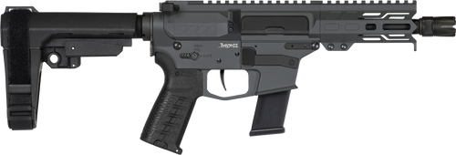 CMMG 45AB70FSG Banshee MKG 45 ACP 13+1 5" Black Nitride Medium Taper Threaded Barrel, EML 4" M-LOK Handguards, Sniper Gray Cerakote Aluminum Picatinny Rail Receiver, CMMG Zeroed Grips