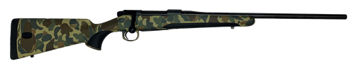 Mauser M18OS7MT M18  7mm Rem Mag 4+1 24.40" Black Steel Threaded Barrel, Black Steel Receiver, Old School Camo Fixed w/Storage Compartment Stock, Right Hand
