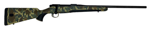 Mauser M18OS7MT M18  7mm Rem Mag 4+1 24.40" Black Steel Threaded Barrel, Black Steel Receiver, Old School Camo Fixed w/Storage Compartment Stock, Right Hand
