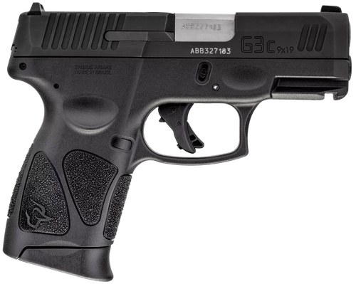 Taurus 1G3C93110 G3C  Compact Frame 9mm Luger 10+1 3.26" Matte Stainless Steel Barrel, Matte Black Tenifer Serrated Steel Slide, Black Polymer Frame w/Picatinny Rail, Black Polymer Grip, Right Hand