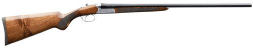 Charles Daly 930340 500  Full Size 20 Gauge Break Open 3" 2rd 26" Gloss Blued Side By Side Barrel, Silver Engraved Stainless Steel Receiver, Checkered Oiled Walnut Stock