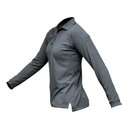 VERTX COLDBLACK WMN L/S POLO GRY MED