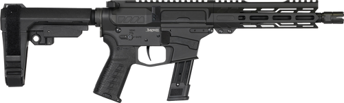 CMMG 92A0B0FAB Banshee MK17 9mm Luger 21+1 8" Black Nitride Medium Taper Threaded Barrel, EML 7" M-LOK Handguards, Black Armor Cerakote Aluminum Picatinny Rail Receiver, CMMG Zeroed Grips