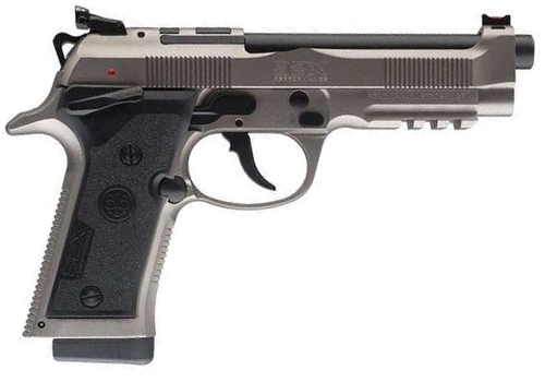 Beretta USA J92XPCO21 92X PCO Full Size Frame 9mm Luger 15+1 4.90" Black Barrel, Gray Nistan Optic Ready/Serrated Steel Slide & Frame w/Beavertail & Picatinny Rail