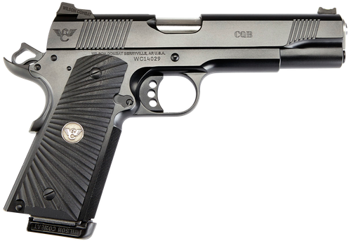 Wilson Combat CQBFS9 1911 CQB Full Size Frame 9mm Luger 10+1 5" Match Grade Barrel, Black Serrated Carbon Steel Slide, Black Armor-Tuff Carbon Steel Frame w/Beavertail, Black G10 Starburst Grip