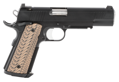 Dan Wesson 01814 Specialist  10mm Auto 8+1 5" Stainless Steel Barrel, Black Duty Serrated Steel Slide, Frame w/Beavertail & Picatinny Rail, Black/Brown G10 Grip, Ambidextrous