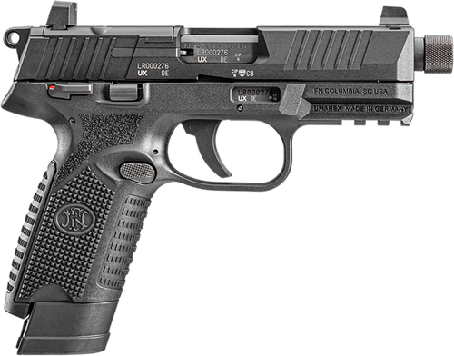 FN 66101011 502 Tactical 22 LR 10+1 4.60" Steel Threaded Barrel, Black Optic Ready/Serrated Slide & Polymer Frame w/Picatinny Rail, Black Textured Polymer Grip, Ambidextrous