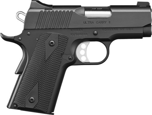Kimber Mfg.,inc 3200061CA Ultra Carry II (CA) 45 ACP 7+1 3" Matte Black Steel Slide Black Synthetic Double Diamond Checkering Grip