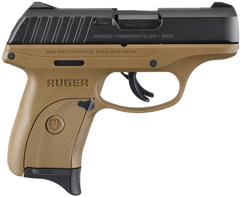 Ruger 3297 EC9s  9mm Luger Black Oxide Alloy Steel 3.12" Barrel 7+1, Flat Dark Earth  High Performance Glass-Filled Nylon Frame, Black Oxide Hardened Alloy Steel Slide