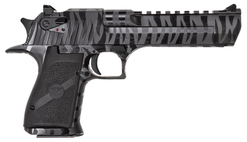 Magnum Research DE50BTS Desert Eagle Mark XIX 50 AE 6" 7+1 Black Carbon Steel with Tiger Stripes Frame & Slide Black Polymer Grip