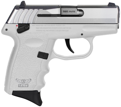 SCCY Industries CPX-4TTWT CPX-4  380 ACP 10+1 2.96" White Polymer Serrated SS Slide Finger Grooved White Polymer Grip