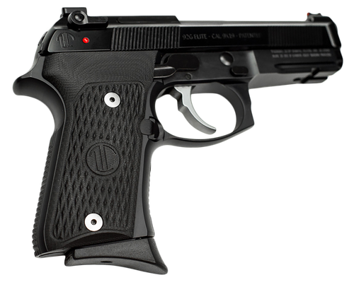 Langdon Tactical Tech LTT92CTJ 92 Elite LTT Compact 9mm Luger 15+1 4.25" Stainless Target Crown Steel Barrel, Black Serrated Steel Slide, Black VZ G10 Grip, Optimized Trigger Bar & Trigger Job