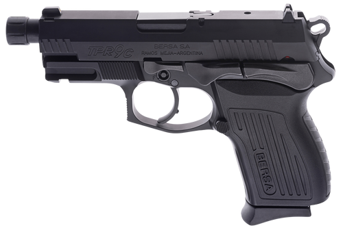 Bersa TPR9CMX TPRCX  Compact Frame 9mm Luger 13+1, 4.10" Black Steel Threaded Barrel, Matte Black Serrated Steel Slide & Aluminum Frame w/Beavertail, Ambidextrous