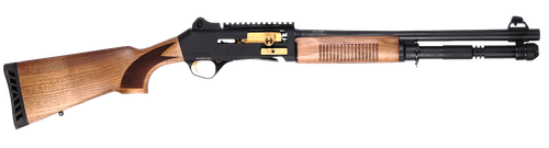 Four Peaks Imports 12077 AKSA Arms S4 12 Gauge 3" 5+1 18.50" Chrome Plated 7075-T6 Aluminum Receiver Wood Stock