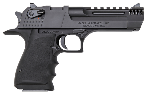 Magnum Research DE357L5IMB Desert Eagle L5 357 Mag 5" with Muzzle Brake 9+1 Black Hardcoat Anodized Aluminum Frame Black Carbon Steel Slide Black Hogue Wraparound Rubber Grip