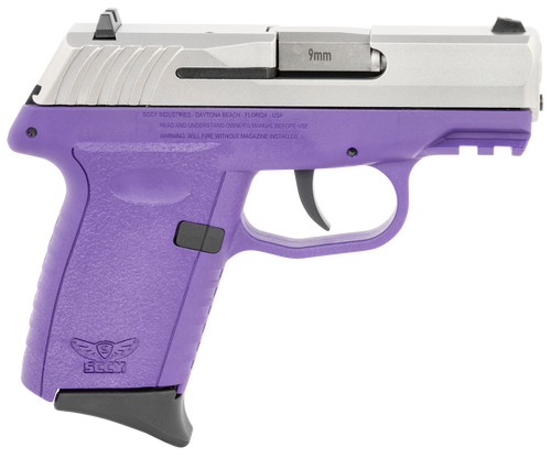 SCCY Industries CPX-2TTPUG3 CPX-2 Gen3 9mm Luger Caliber with 3.10" Barrel, 10+1 Capacity, Purple Finish Picatinny Rail Frame, Serrated Stainless Steel Slide, Polymer Grip & No Manual Thumb Safety