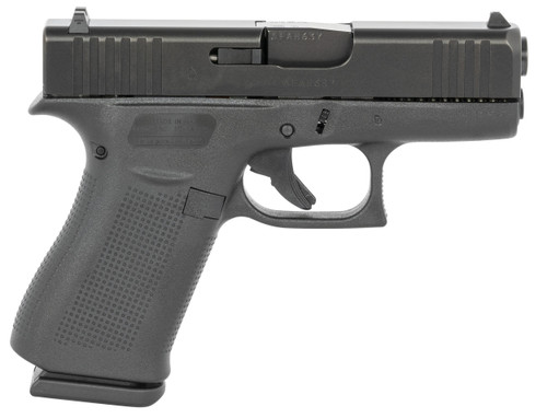 Glock UX4350201 G43X  Sub-Compact 9mm Luger 10+1 3.41" Black GMB Barrel, Black nDLC Serrated Steel Slide, Black Polymer Frame w/Beavertail, Ambidextrous, USA Made