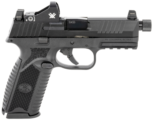 FN 66100846 509 Tactical 9mm Luger 10+1 4.50" Threaded Barrel, Matte Black Polymer Frame w/Mounting Rail, Optic Cut Matte Black Stainless Slide, No Manual Safety, Includes Viper Red Dot