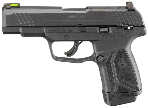 Ruger  Max-9  Compact Frame 9mm Luger 12+1, 4" Black Oxide Steel Barrel, Optic Ready/Serrated Steel Slide, Black Polymer Frame Black & Nylon Grip