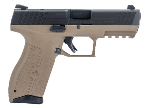 IWI US M9ORP17FD MASADA  9mm Luger 17+1 4.10" Black Button Rifled Steel Barrel/Black Optic Ready/Serrated Slide/Flat Dark Earth Polymer Frame w/Picatinny Rail/FDE Polymer Grips Ambidextrous
