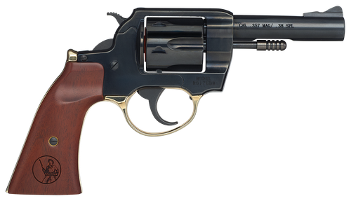 Henry H017GDM Gunfighter  357 Mag/38 Special 6rd 4" Blued Steel Barrel, Blued Cylinder, Blued Polished Steel Frame, Walnut Gunfighter Grip Transfer Bar Safety