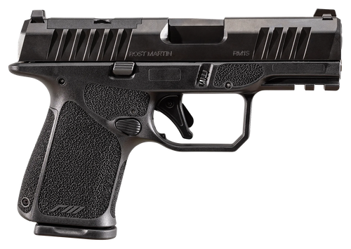 Rost Martin RM1SBLKOSP RM1C  Sub-Compact Frame 9mm 15+1 3.60" Black Match Grade Barrel, Black Tenifer Optic Ready/Serrated Steel Slide, Black Polymer Frame w/Picatinny Rail, Textured Grip